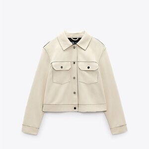 Cream suede jacket. Beige Pleated Women's jacket